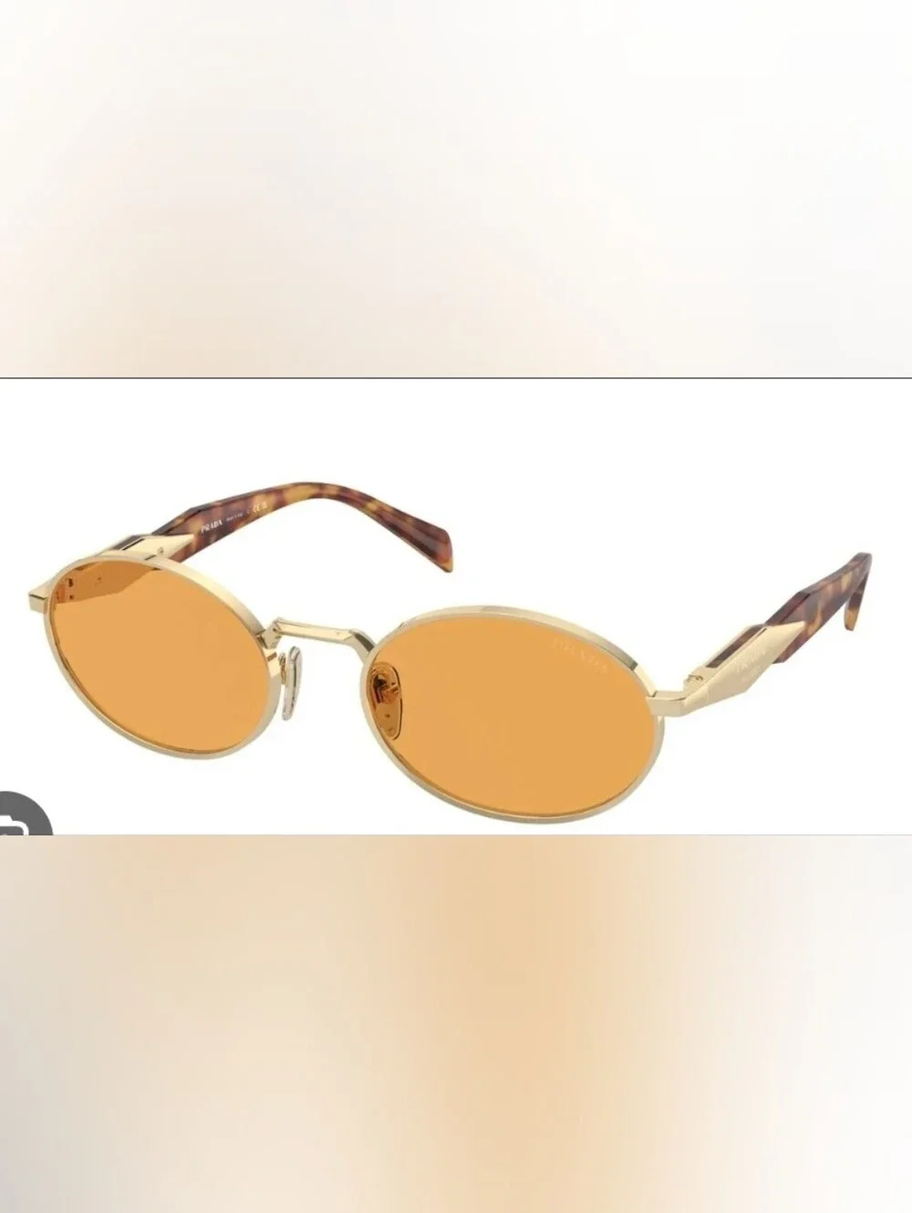 PRADA OVAL Gold Frame Sunglasses